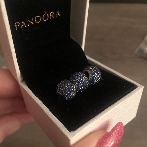 Pandora Blue Droplets Bead Charms - Picture 3 of 6